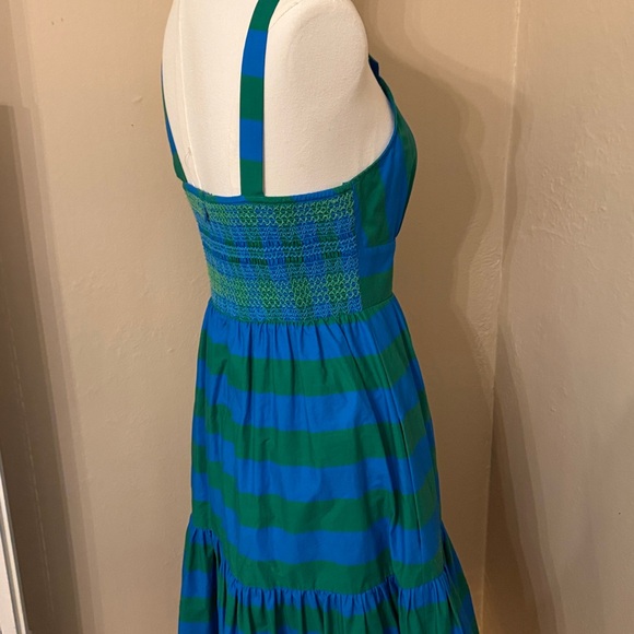 NEW HOPE FOR FLOWERS Small tiered mini slip dress in blue/green awning stripes - Picture 7 of 9